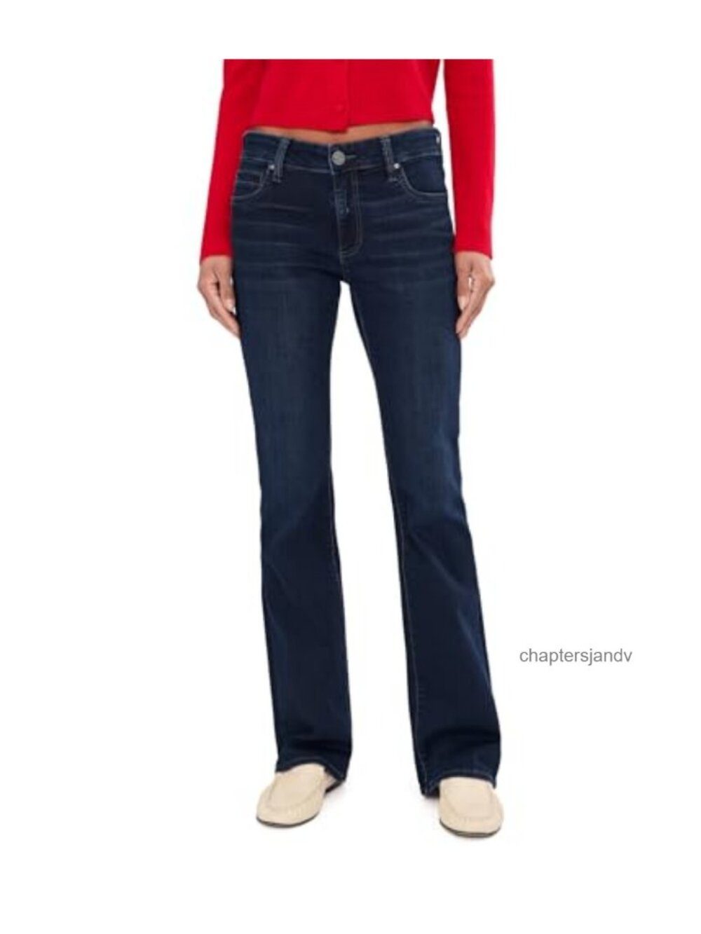 High Rise Bootcut Jeans Natalie Loose Fit Casual Denim